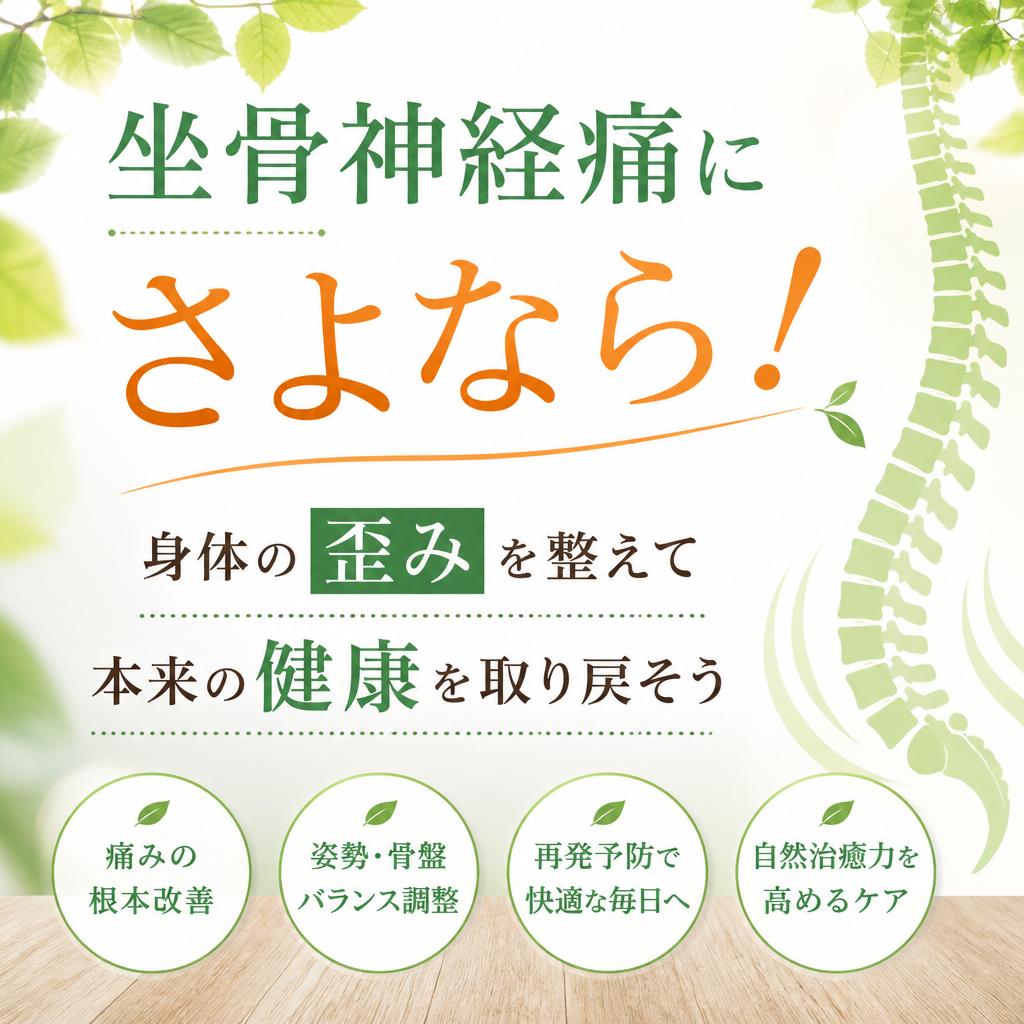 坐骨神経痛にさよなら！身体の歪みを整えて本来の健康を取り戻そう