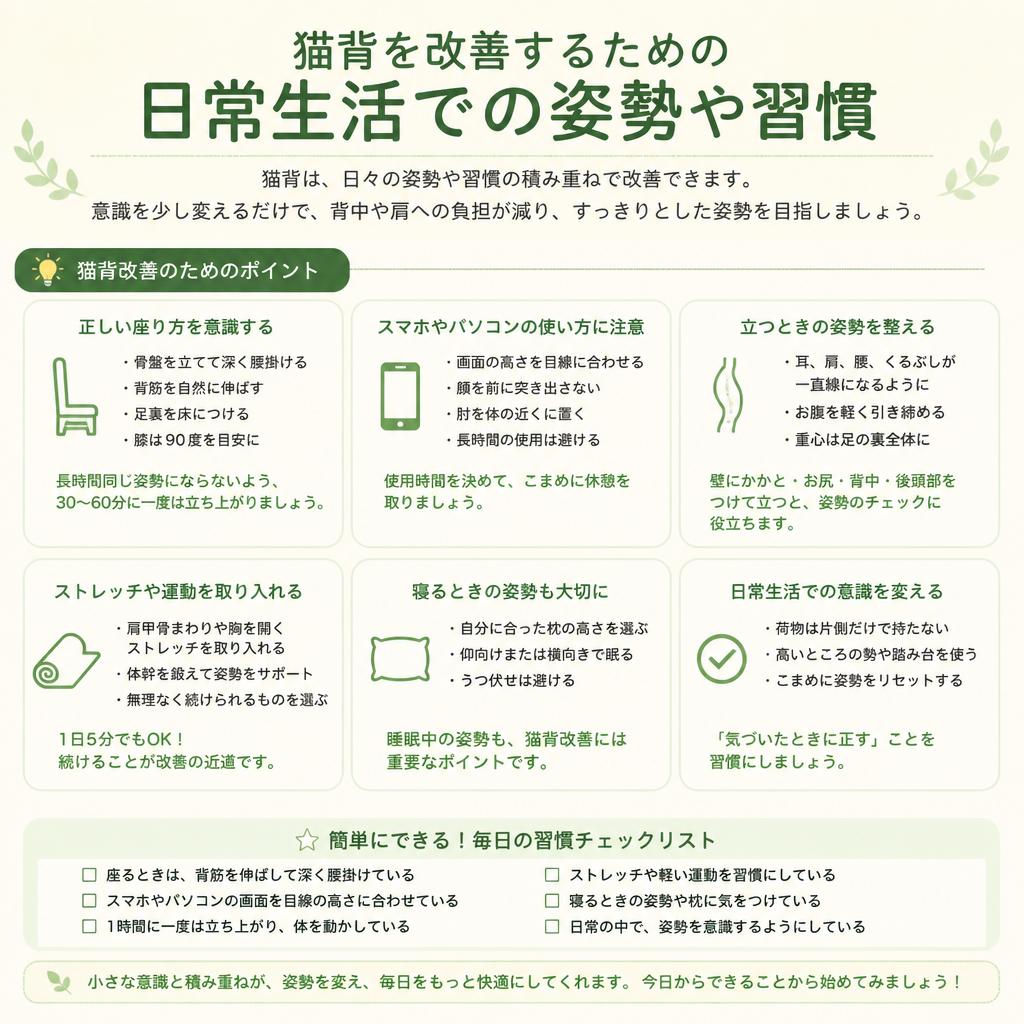 日常生活で気をつける姿勢