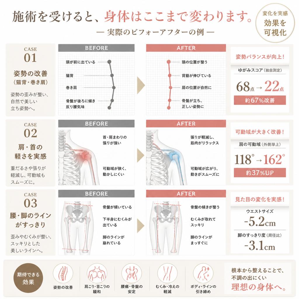 施術前後の変化を実感するために