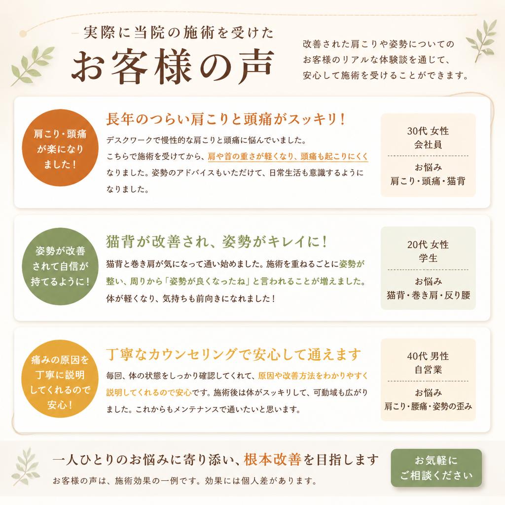 お客様の声｜お喜びの体験談