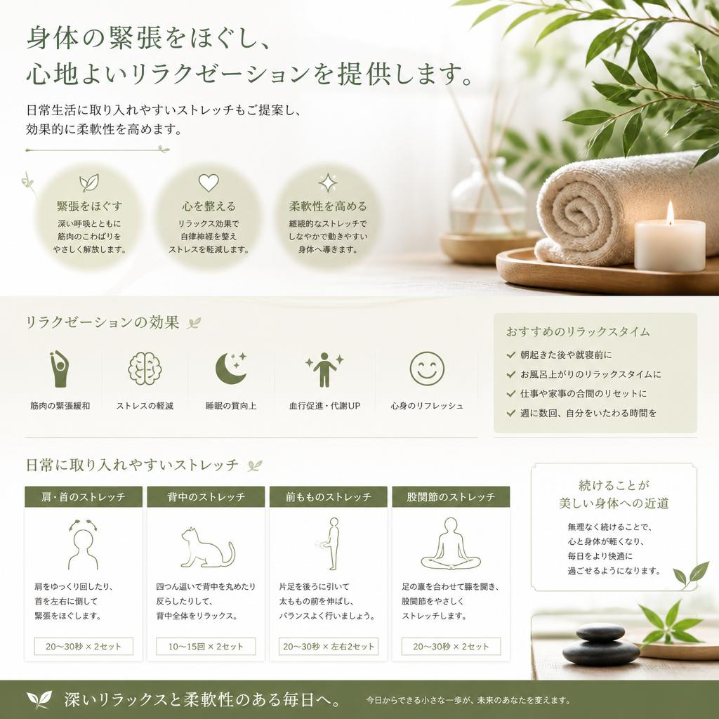 リラクゼーションとストレッチ