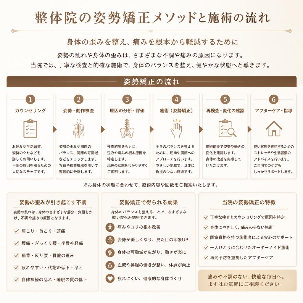 整体院での姿勢矯正法