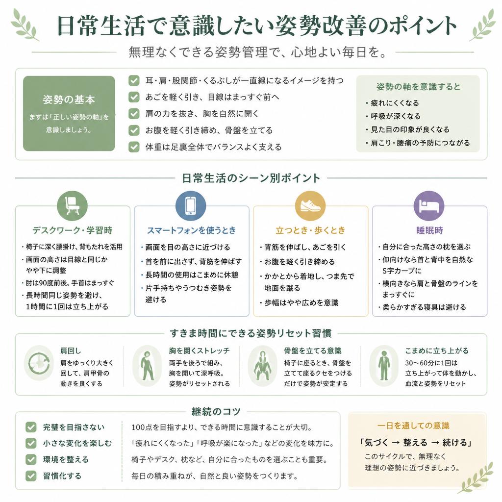 日常生活での姿勢改善ポイント
