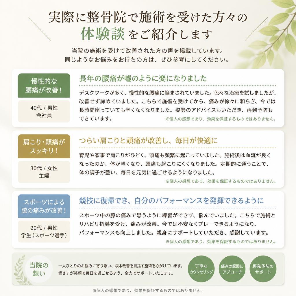 整体院での施術体験談