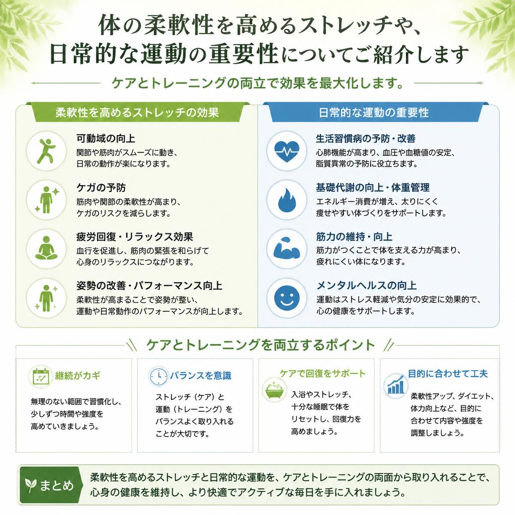 ストレッチと運動 - 整体と併せて効果的に