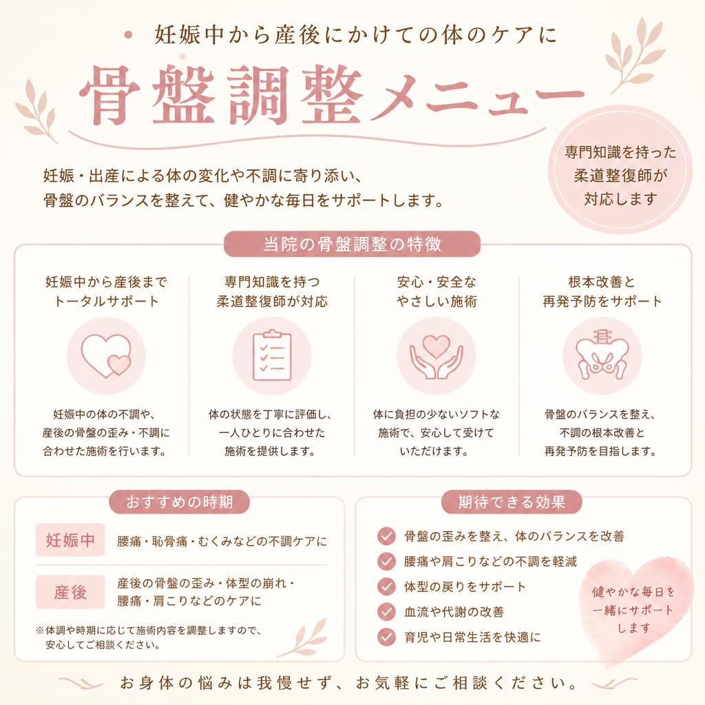 骨盤調整メニュー