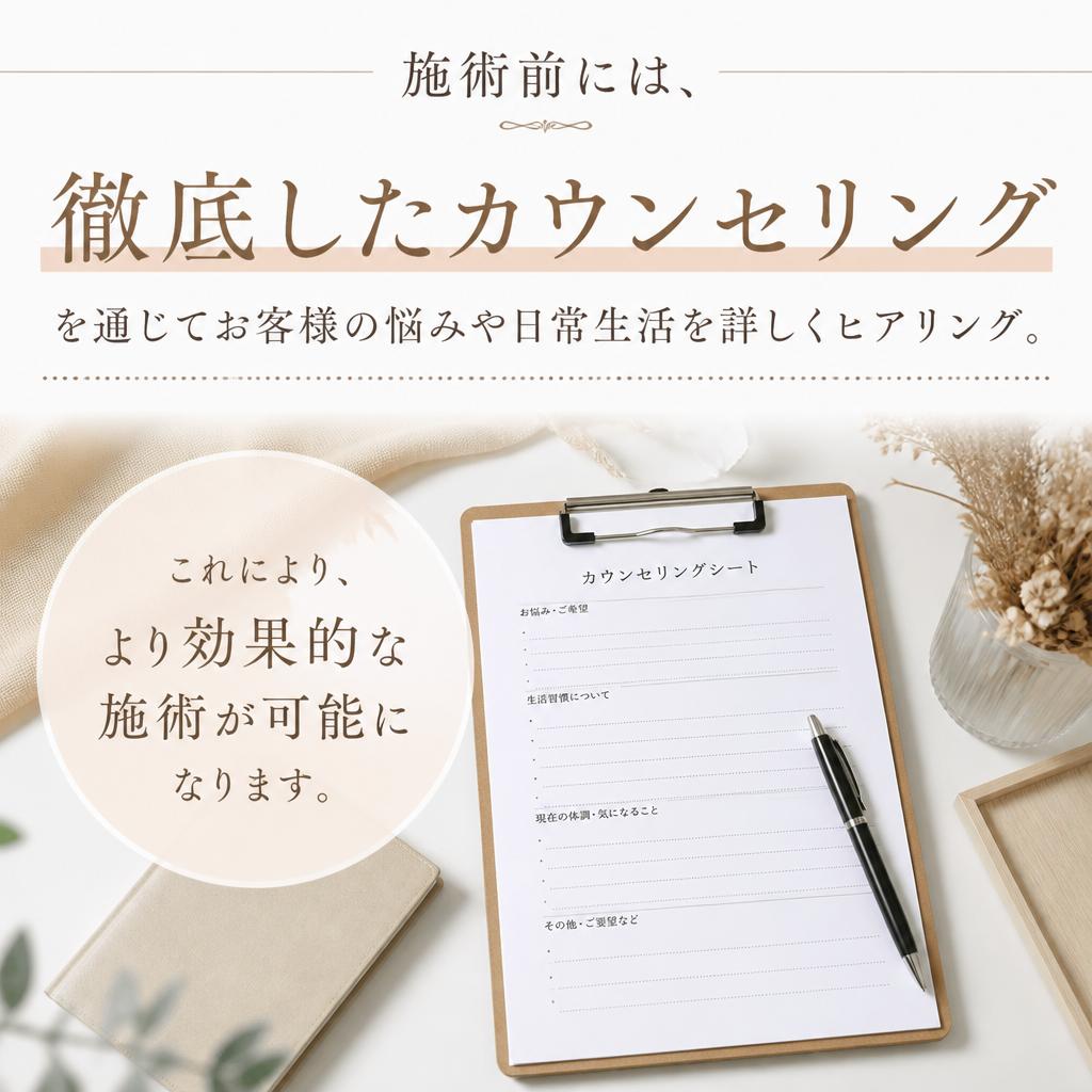 4. 施術前の丁寧なカウンセリング