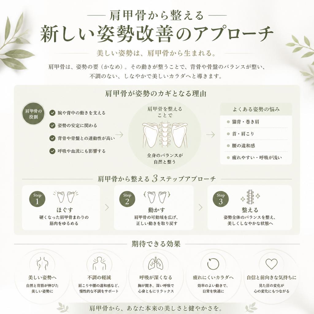 肩甲骨から整える新しい姿勢改善のアプローチ