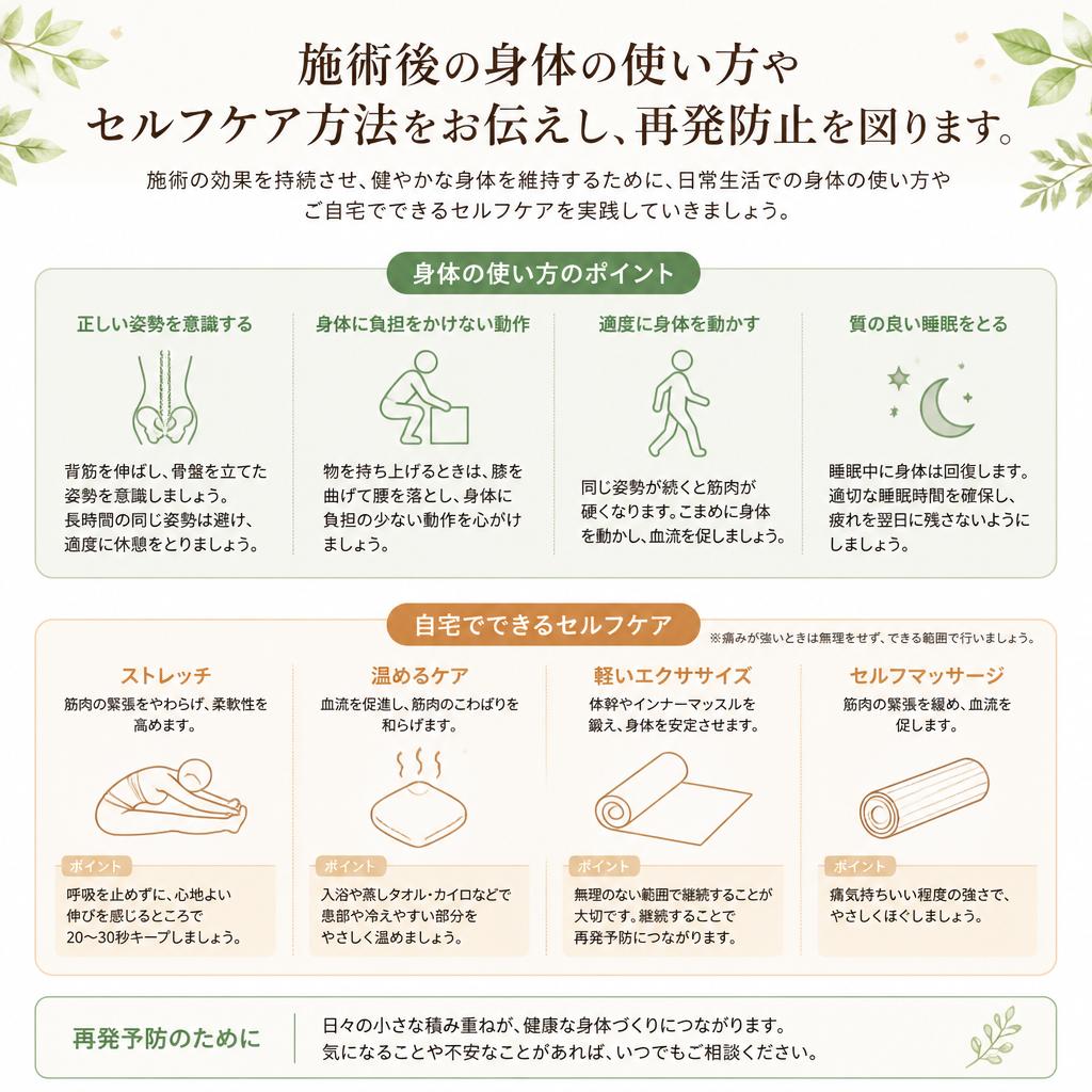 施術後のアフターケア
