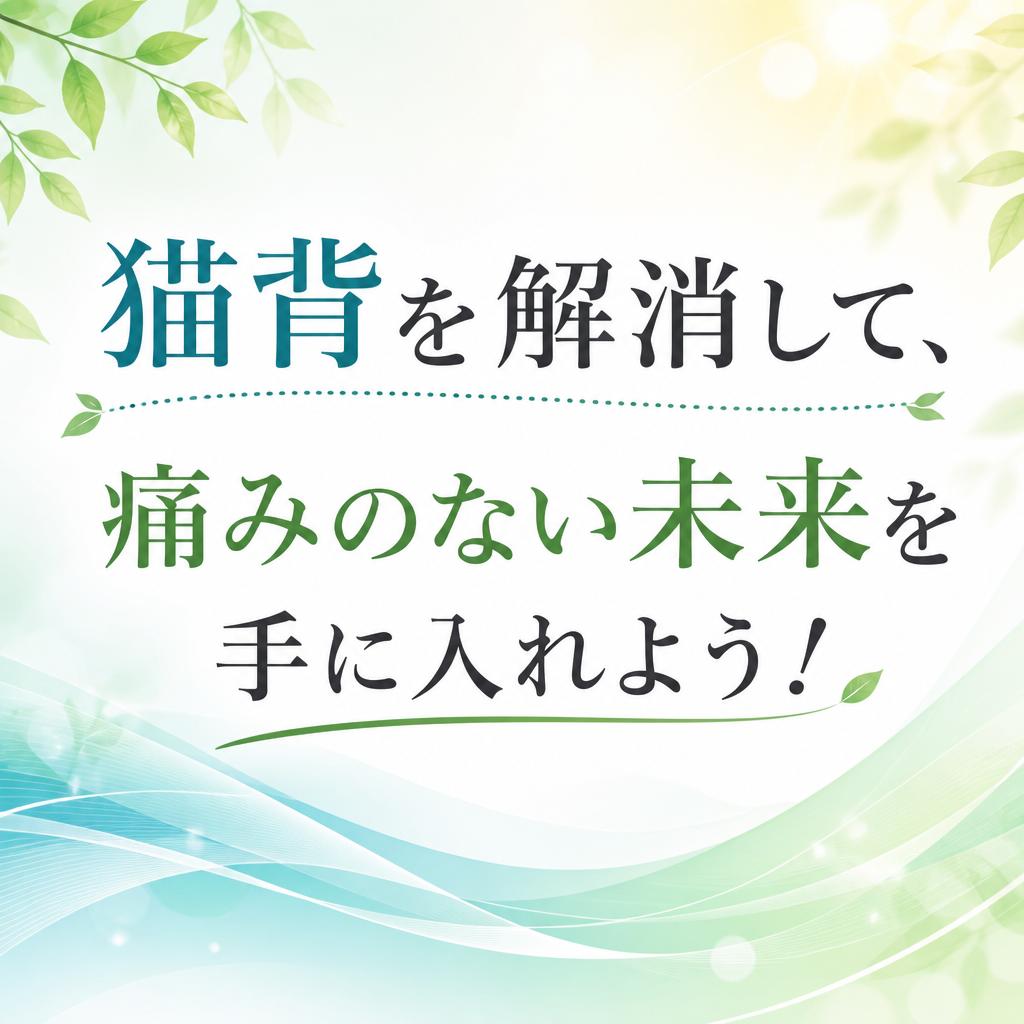 「猫背を解消して、痛みのない未来を手に入れよう！」