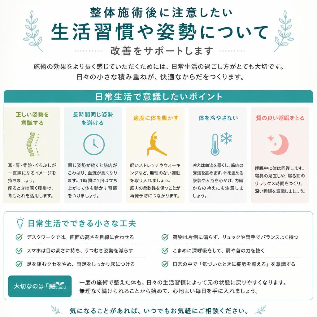 5. 施術後の生活習慣見直しのススメ