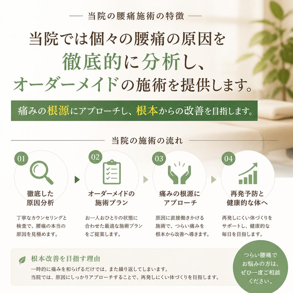当院の腰痛改善施術の特徴