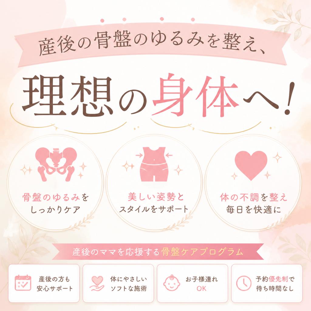 産後の骨盤のゆるみを整え、理想の身体へ！