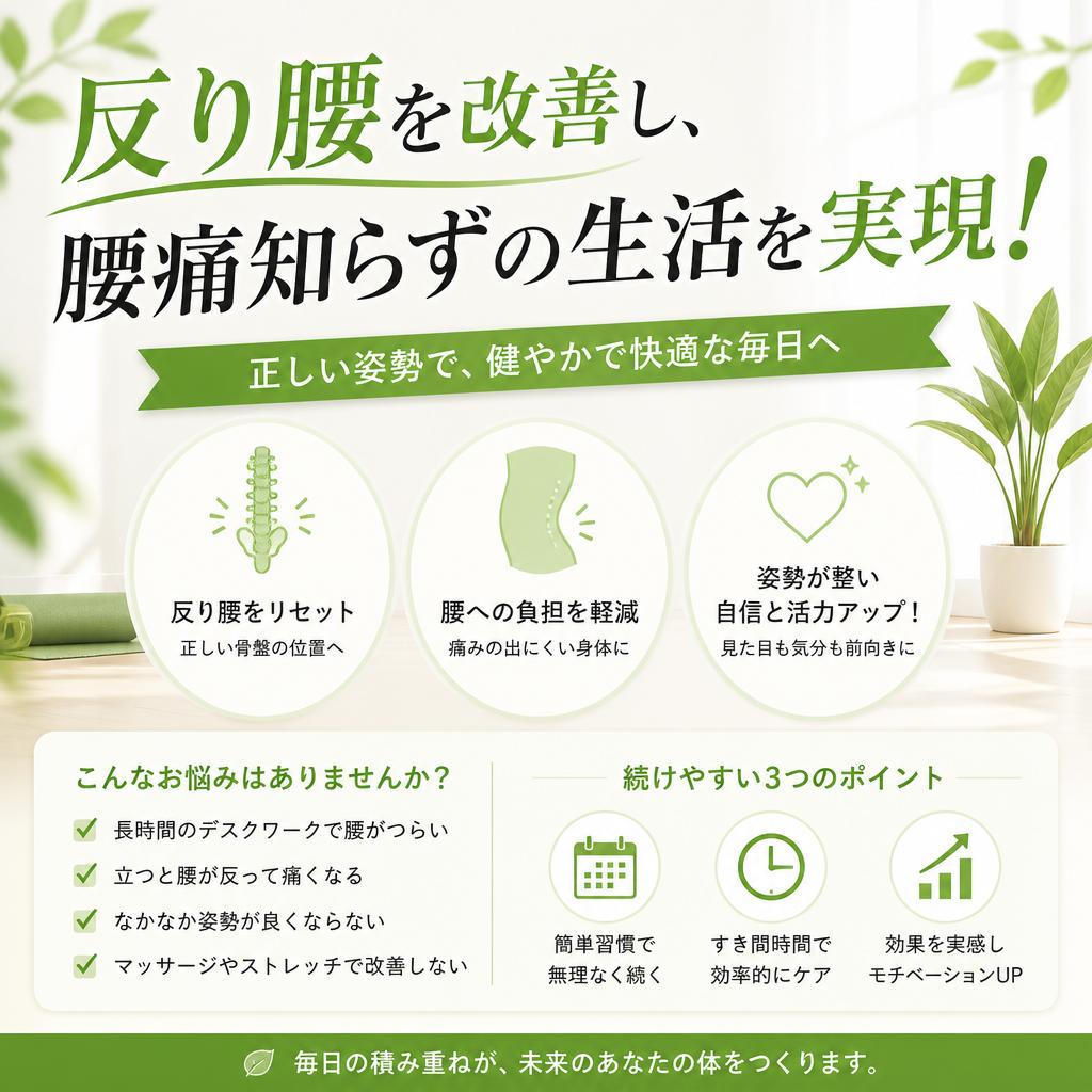 反り腰を改善し、腰痛知らずの生活を実現！