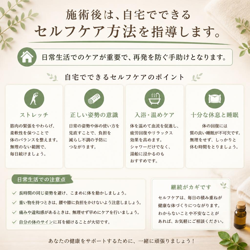 施術後のセルフケアのススメ